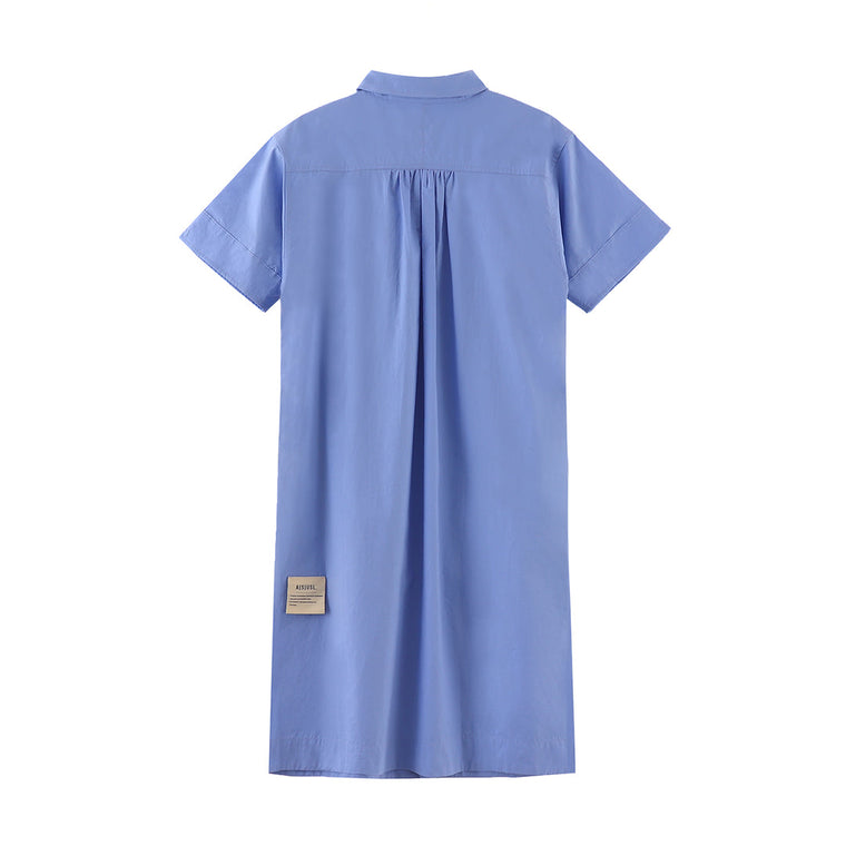 A[S]USL POCKET SHIRT DRESS-BLUE