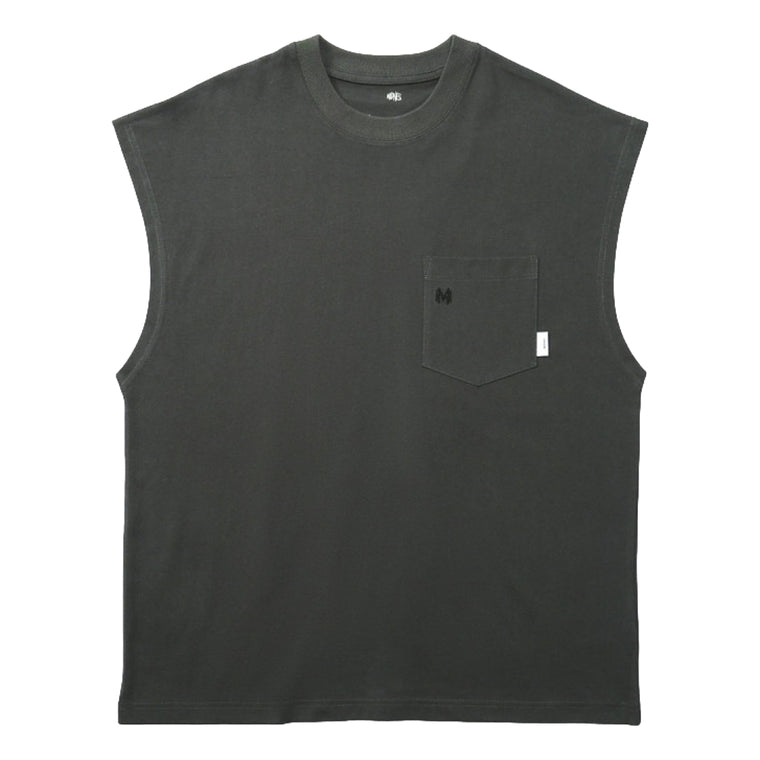 MADNESS POCKET TANK TOP-CHARCOAL