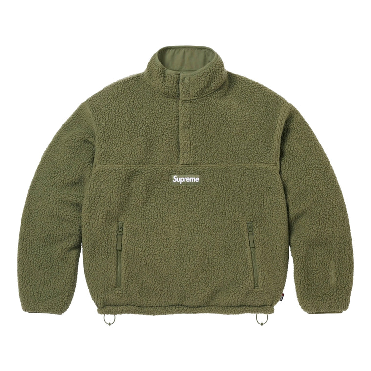 SUPREME POLARTEC® SHEARLING REVERSIBLE PULLOVER-OLIVE