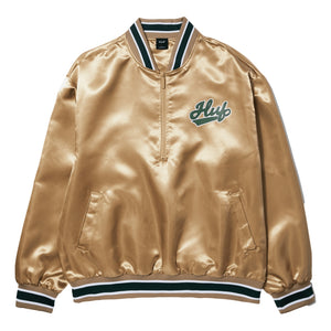 HUF POP FLY SATIN BASEBALL JACKET-TAN