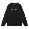 ORI FREDERIQO PRINTED CREWNECK SWEATER-BLACK