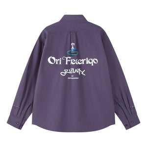 ORI FREDERIQO PRINTED LONG SLEEVE SHIRT-PURPLE
