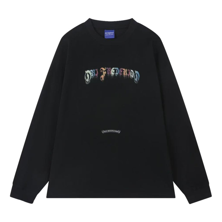 ORI FREDERIQO PRINTED LONG SLEEVES T-SHIRT-BLACK