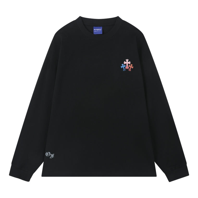 ORI FREDERIQO PRINTED LONG SLEEVES T-SHIRT-BLACK