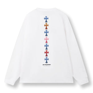 ORI FREDERIQO PRINTED LONG SLEEVES T-SHIRT-WHITE
