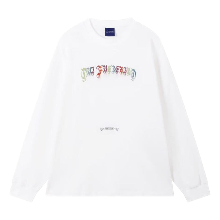 ORI FREDERIQO PRINTED LONG SLEEVES T-SHIRT-WHITE