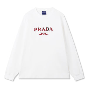 ORI FREDERIQO PRINTED LONG SLEEVES T-SHIRT-WHITE