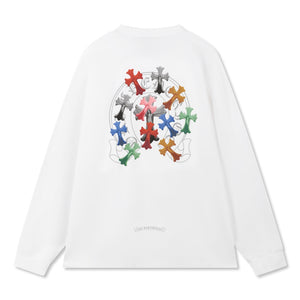 ORI FREDERIQO PRINTED LONG SLEEVES T-SHIRT-WHITE