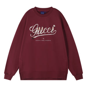 ORI FREDERIQO PRINTED SLIT SWEATSHIRT-RED