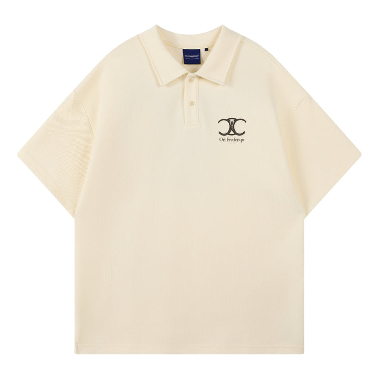 ORI FREDERIQO PRINTED SS POLO-WHITE