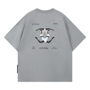 ORI FREDERIQO PRINTED SS TEE-GREY