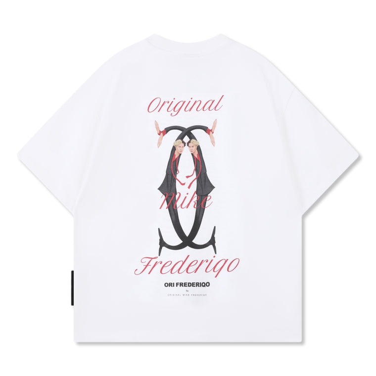 ORI FREDERIQO PRINTED SS TEE-WHITE