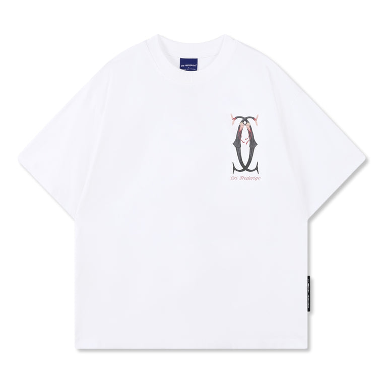 ORI FREDERIQO PRINTED SS TEE-WHITE