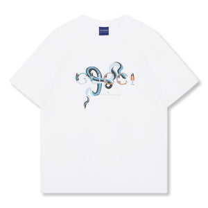 ORI FREDERIQO PRINTED T-SHIRT-WHITE
