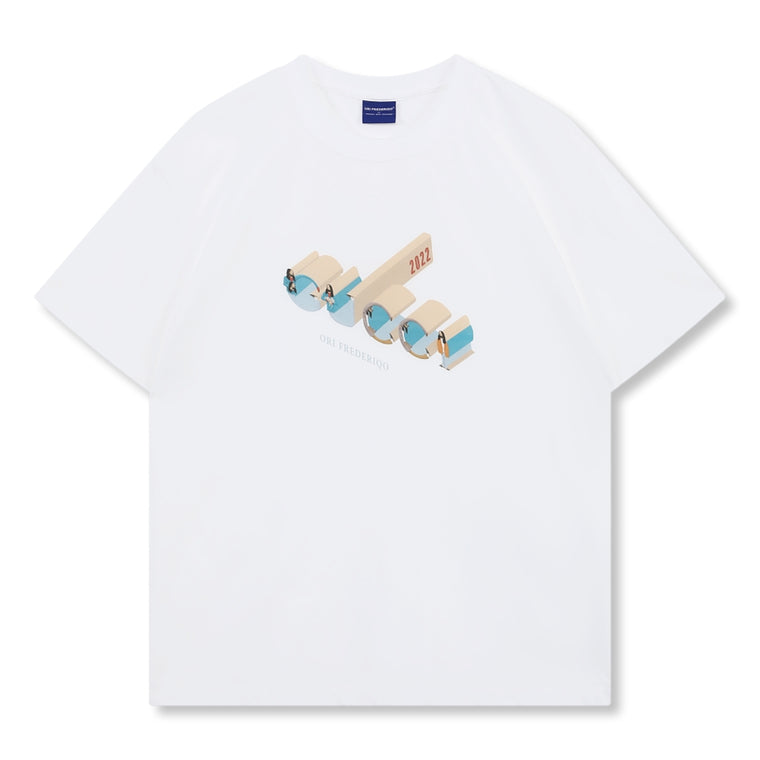ORI FREDERIQO PRINTED T-SHIRT-WHITE
