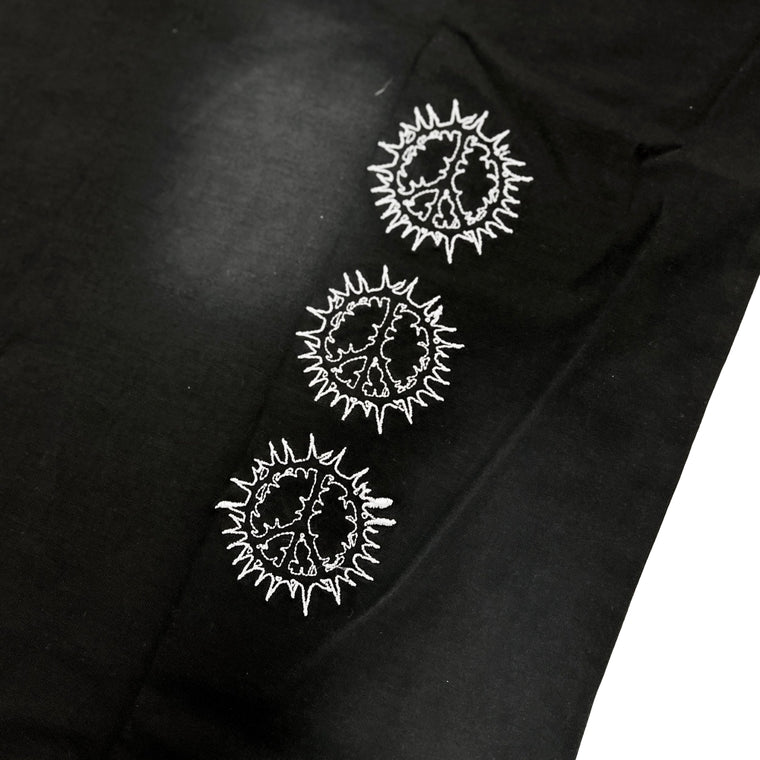 2ND CLOSET "PUNK PEACE" EMBROIDERY SPRAY T-SHIRT-BLACK