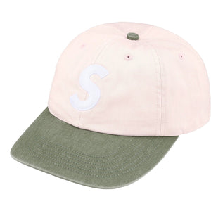 SUPREME PIGMENT COATED 2-TONE S LOGO 6-PANEL-LIGHT PINK