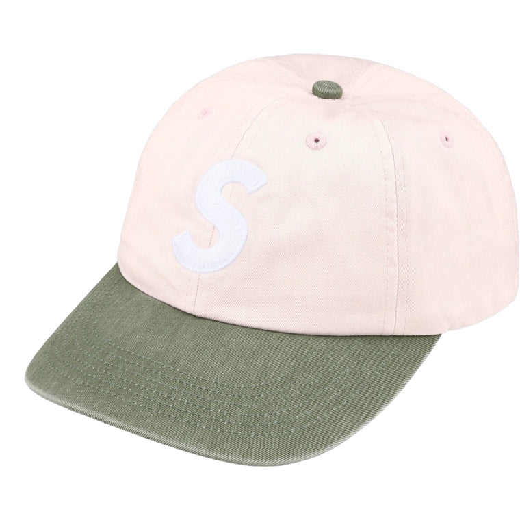 SUPREME PIGMENT COATED 2-TONE S LOGO 6-PANEL-LIGHT PINK