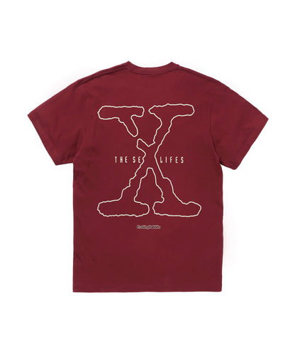 #FR2 RABBITS ABDUCTED BY UFO T-SHIRT-BURGUNDY