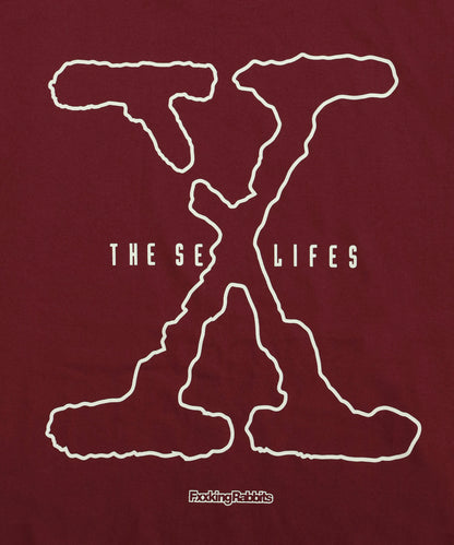 #FR2 RABBITS ABDUCTED BY UFO T-SHIRT-BURGUNDY