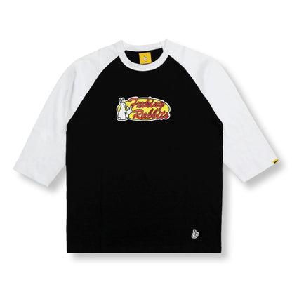 #FR2 RABBITS OVAL LOGO RAGLAN-SLEEVE T-SHIRT-BLACK/WHITE
