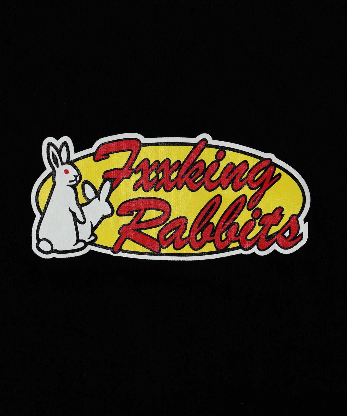 #FR2 RABBITS OVAL LOGO RAGLAN-SLEEVE T-SHIRT-BLACK/WHITE