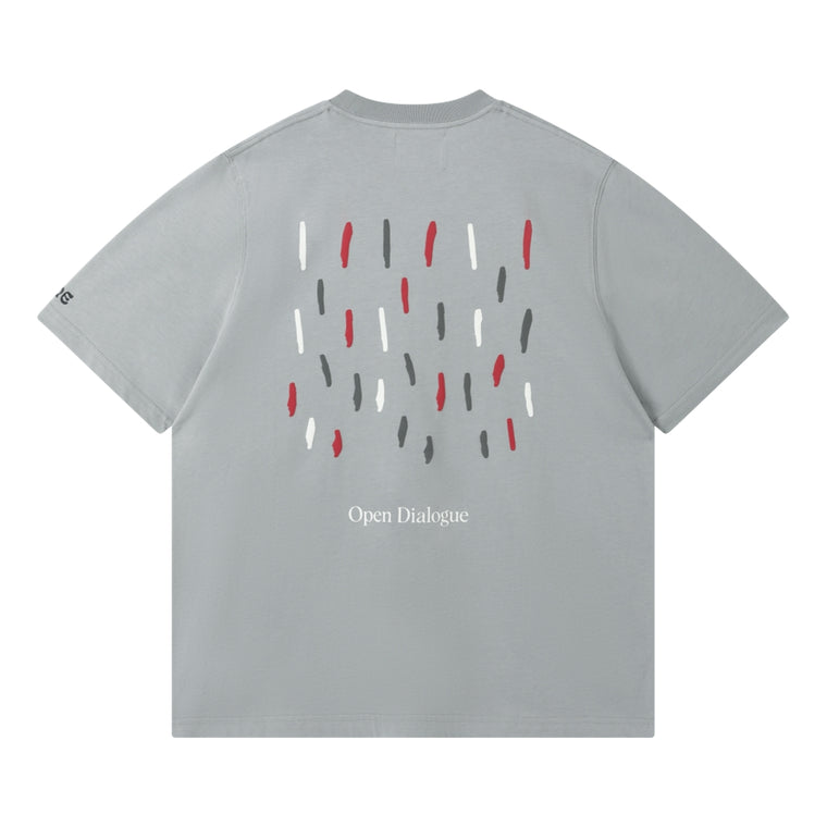 OPEN DIALOGUE RAIN DROP TEE-LIGHT GREY