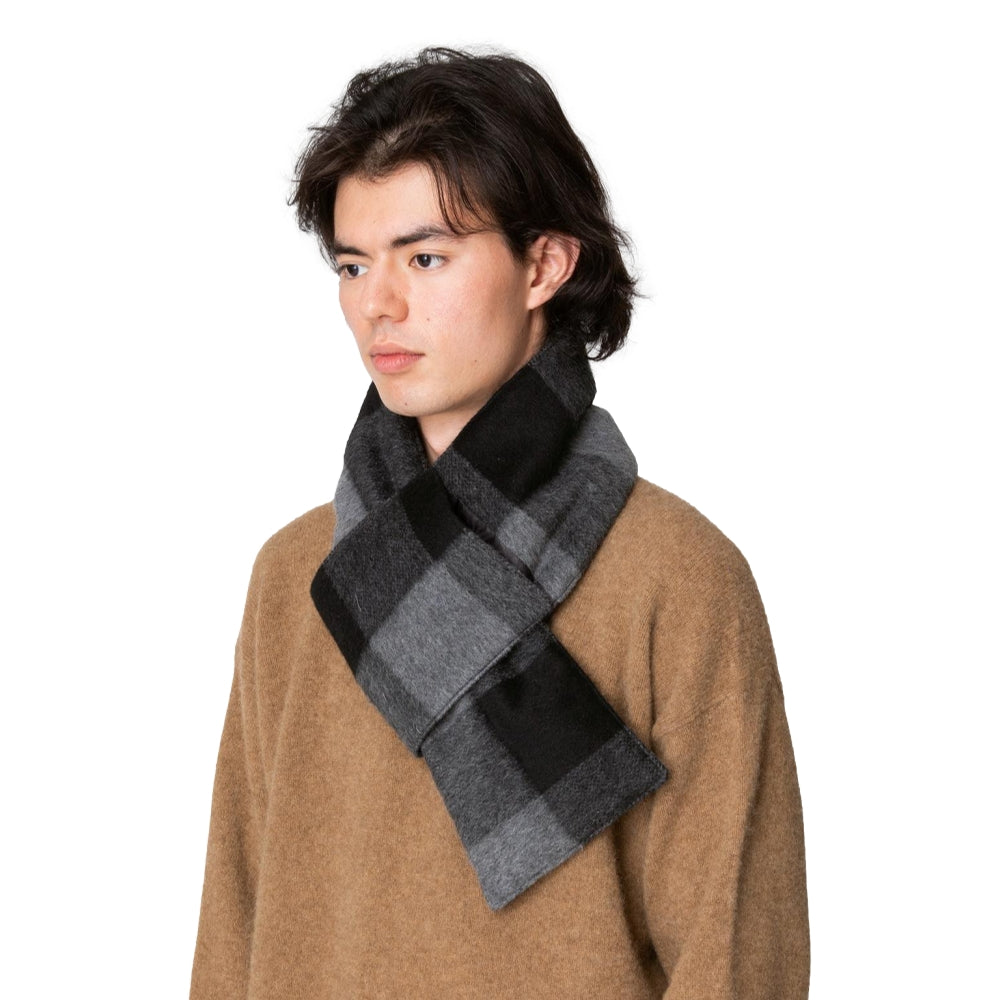 NONNATIVE RANCHER MUFFLER COTTON FLANNEL BLOCK CHECK-BLACK