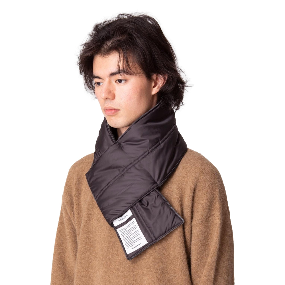 NONNATIVE RANCHER MUFFLER COTTON FLANNEL BLOCK CHECK-BLACK