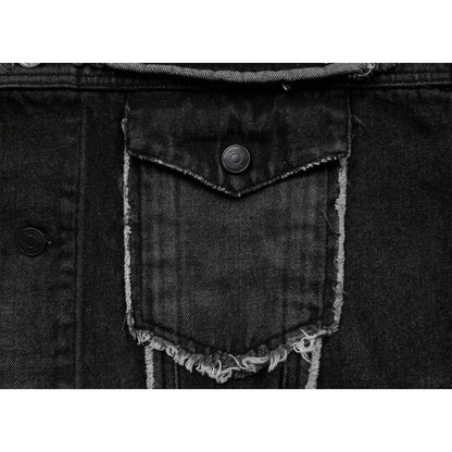 NEUTRAL SOCIETY RAW EDGE DENIM JACKET-BLACK DENIM