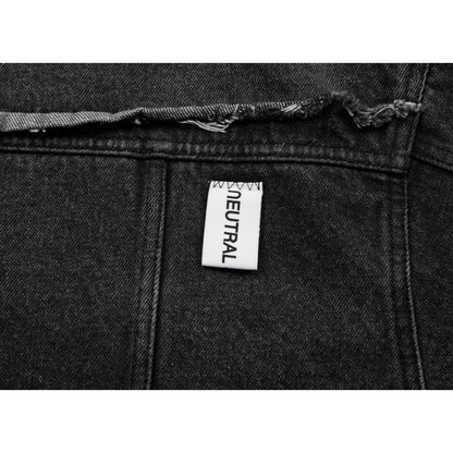 NEUTRAL SOCIETY RAW EDGE DENIM JACKET-BLACK DENIM