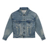 NEUTRAL SOCIETY RAW EDGE DENIM JACKET-BLUE DENIM