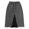 NEUTRAL SOCIETY RAW EDGE DENIM SKIRT-BLACK DENIM