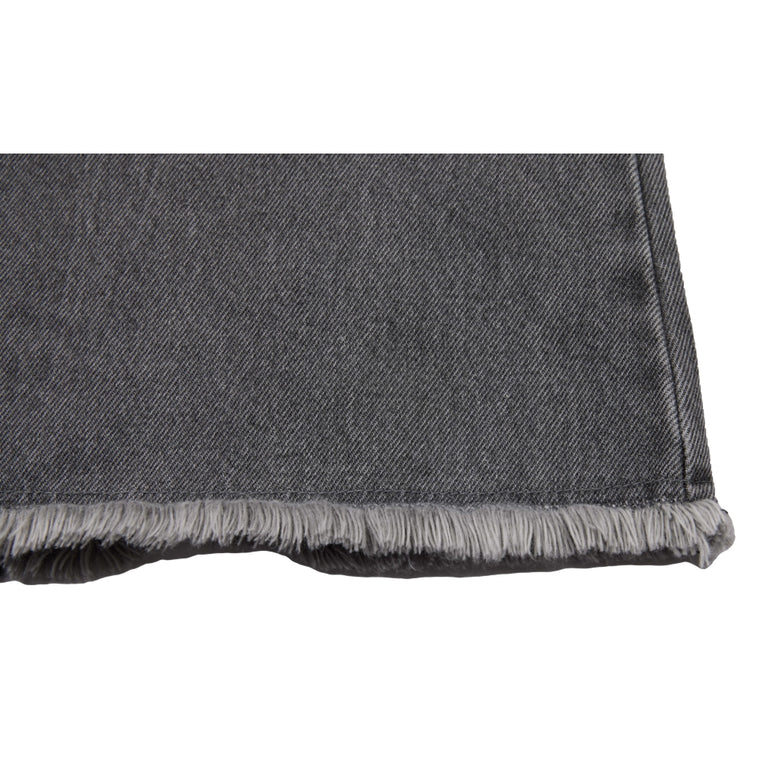 NEUTRAL SOCIETY RAW EDGE DENIM SKIRT-BLACK DENIM