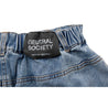 NEUTRAL SOCIETY RAW EDGE DENIM SKIRT-BLUE DENIM