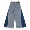 NEUTRAL SOCIETY RAW EDGE DENIM WIDE PANTS-BLUE DENIM