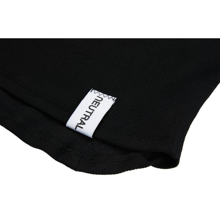 NEUTRAL SOCIETY RAW EDGE RIBBED TANK-BLACK