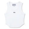 NEUTRAL SOCIETY RAW EDGE RIBBED TANK-WHITE