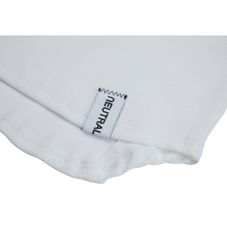 NEUTRAL SOCIETY RAW EDGE RIBBED TANK-WHITE