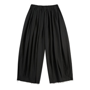 NEUTRAL SOCIETY RAW EDGE WIDE PANTS-BLACK