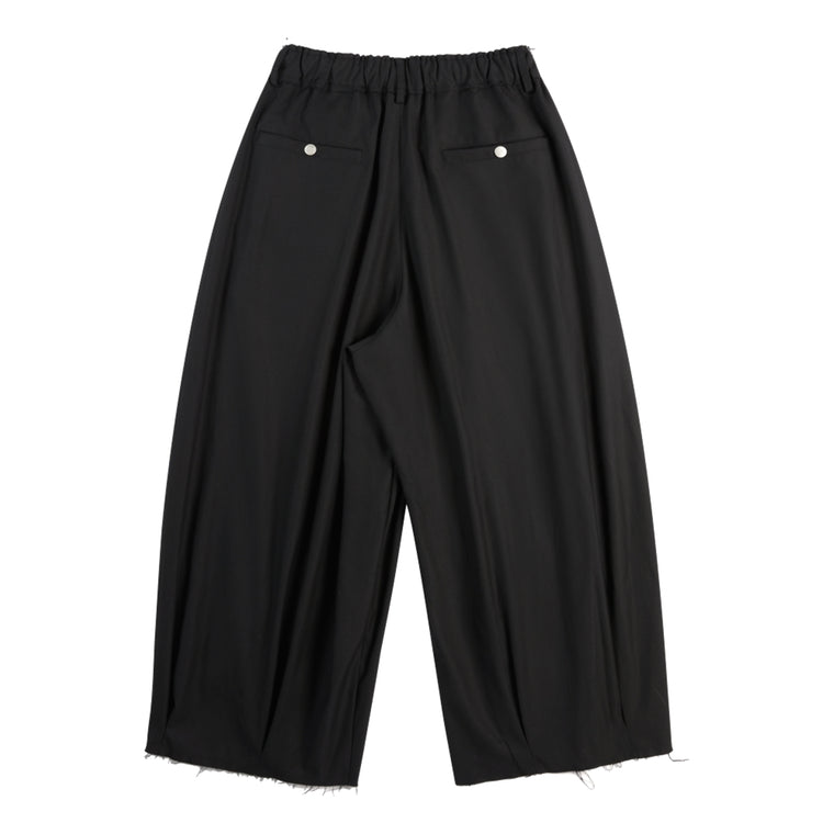 NEUTRAL SOCIETY RAW EDGE WIDE PANTS-BLACK