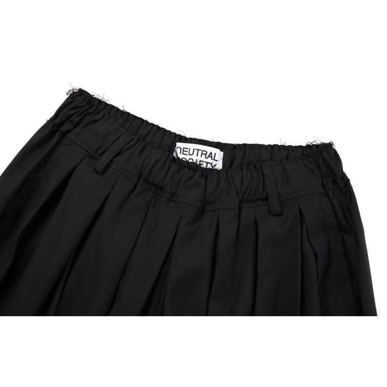 NEUTRAL SOCIETY RAW EDGE WIDE PANTS-BLACK