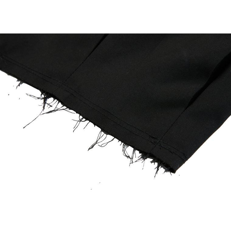 NEUTRAL SOCIETY RAW EDGE WIDE PANTS-BLACK