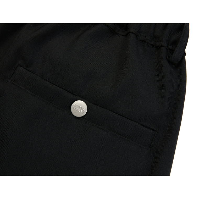 NEUTRAL SOCIETY RAW EDGE WIDE PANTS-BLACK
