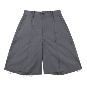 NEUTRAL SOCIETY RAW EDGE WIDE SHORTS-GREY
