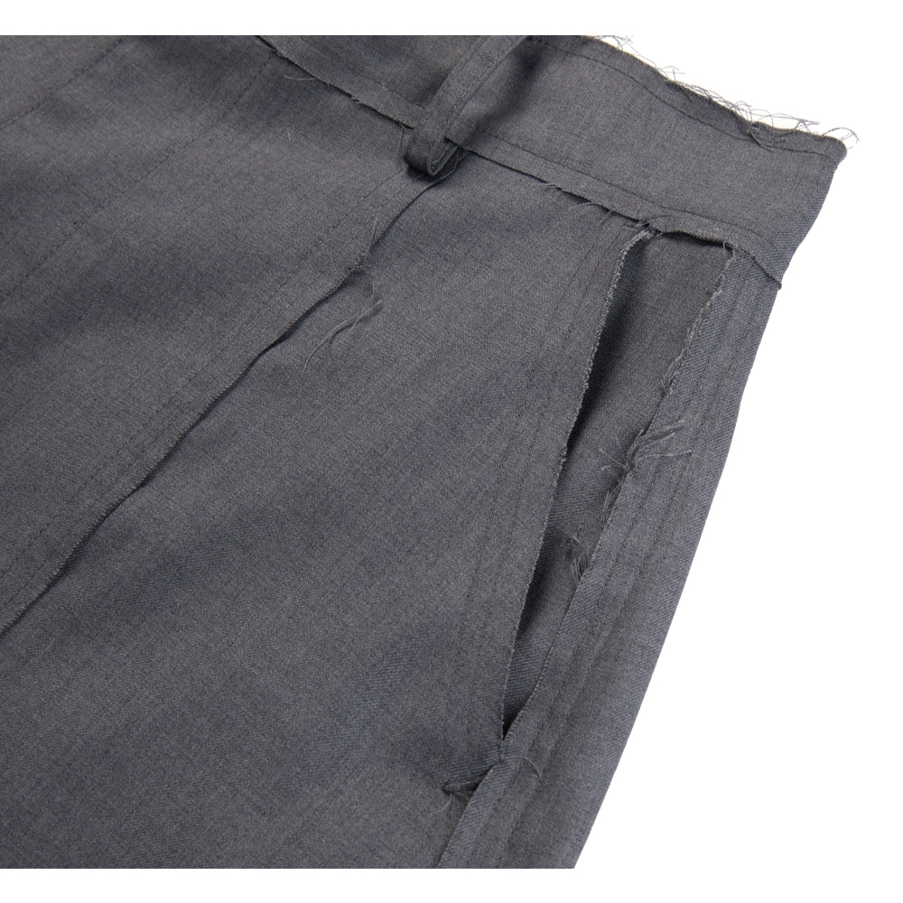 NEUTRAL SOCIETY RAW EDGE WIDE SHORTS-GREY