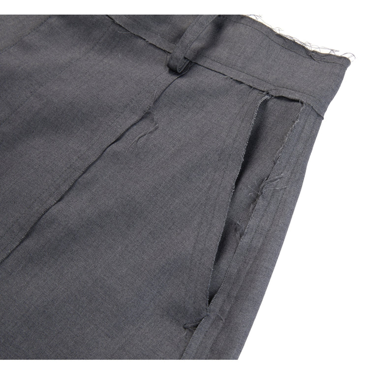 NEUTRAL SOCIETY RAW EDGE WIDE SHORTS-GREY