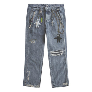 RIPNDIP REAL PANTS WIDE LEG DENIM PANTS-LIGHT WASH