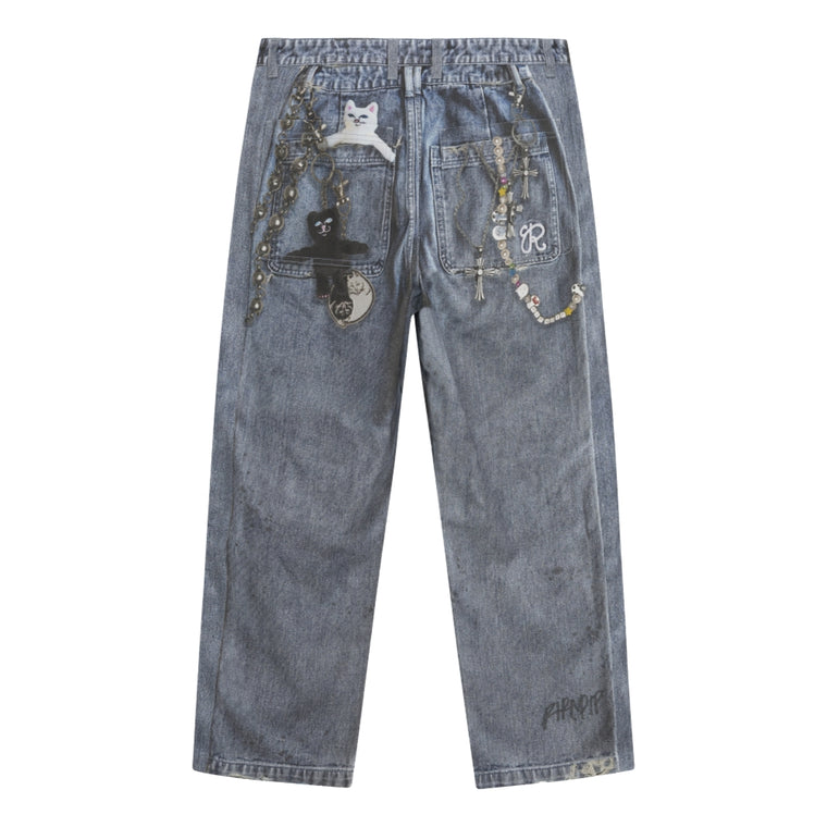 RIPNDIP REAL PANTS WIDE LEG DENIM PANTS-LIGHT WASH