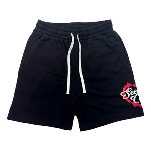 2ND CLOSET RECYCLE YOUR LOVE PRINTED SWEAT SHORT-BLACK